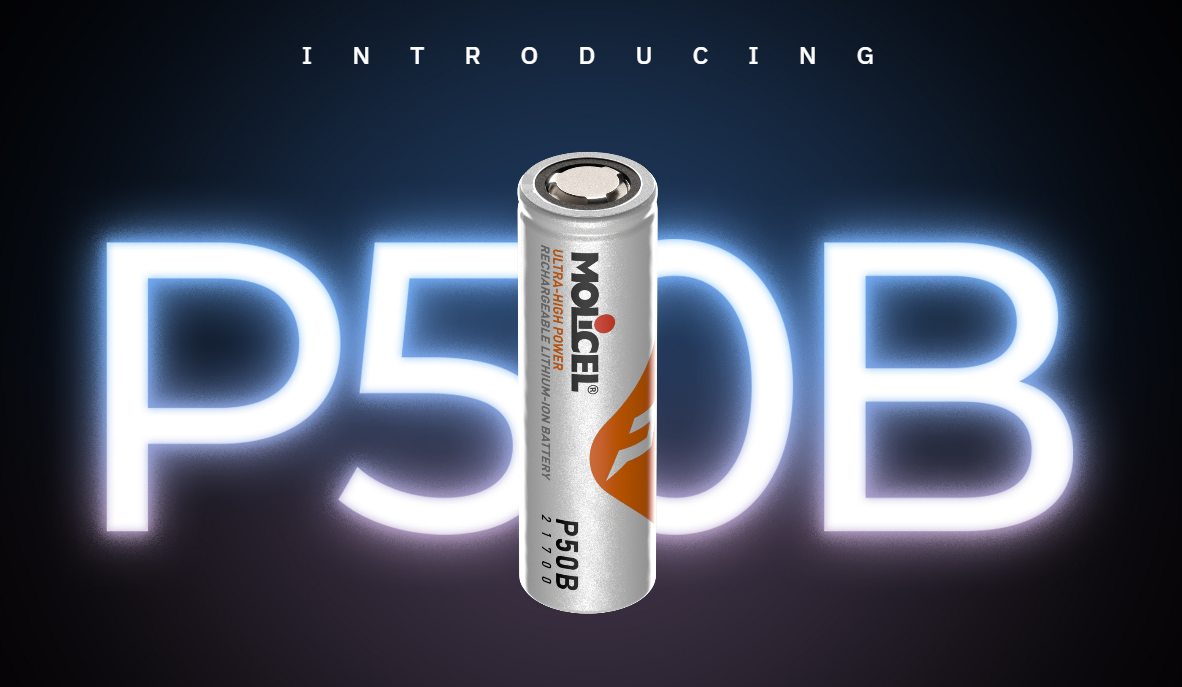 Molicel INR-21700-P50B cylindrical cell — the cell used inside MonoLith packs