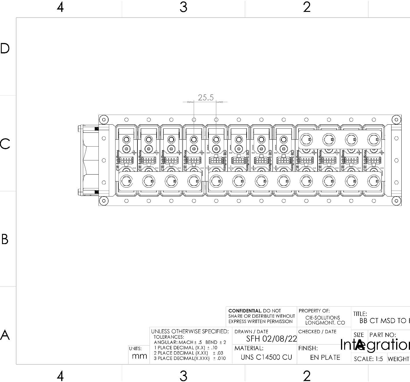Standard Busbar Hole Spacing
