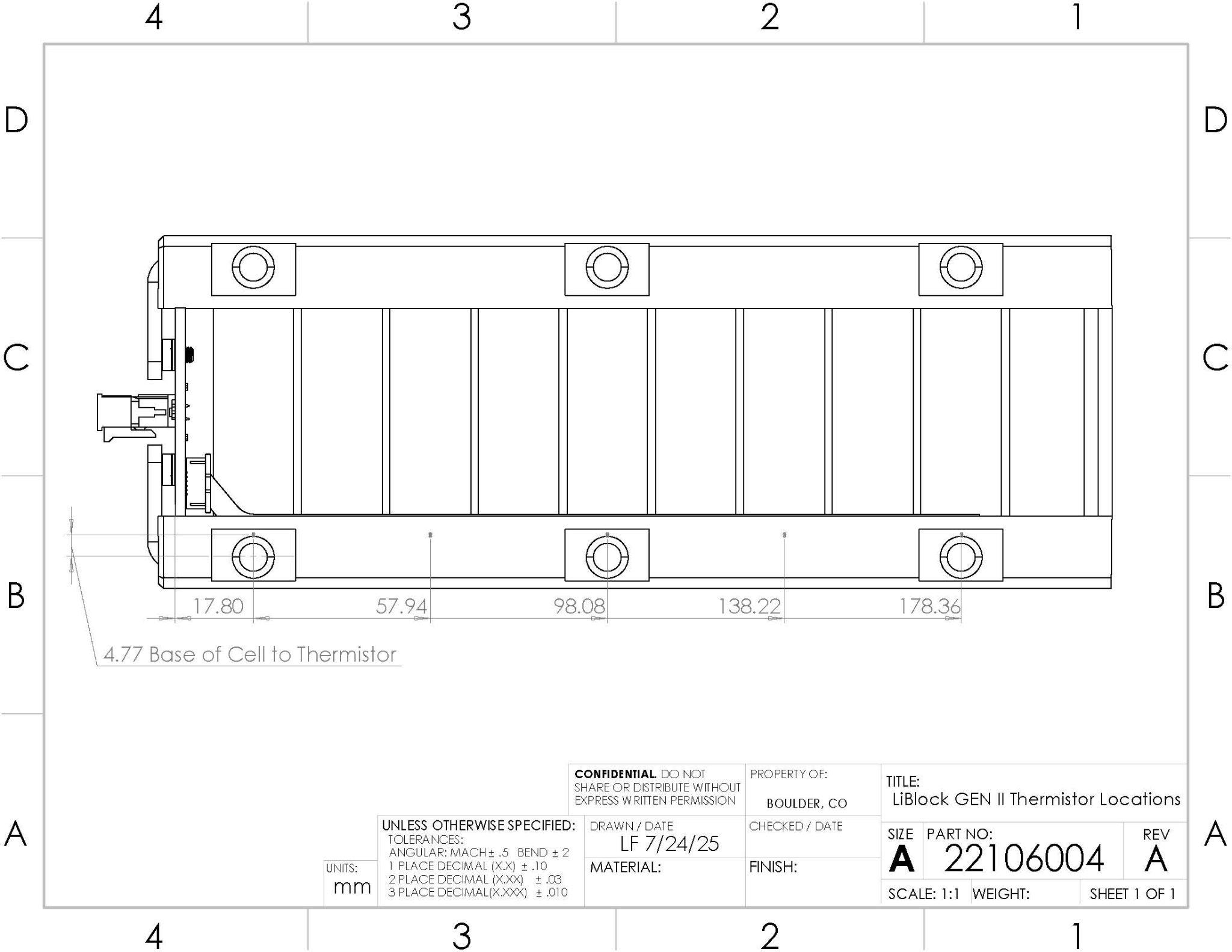Lithium Block Mechanical Drawing